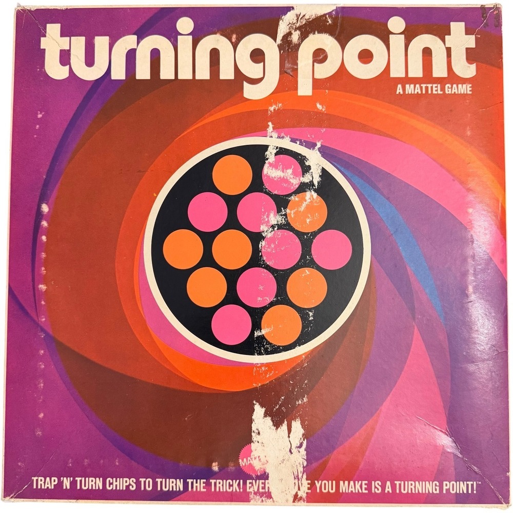 Mattel Turning Point Board Game 1969 Vintage Strategy Tabletop Game 5436 Vintage